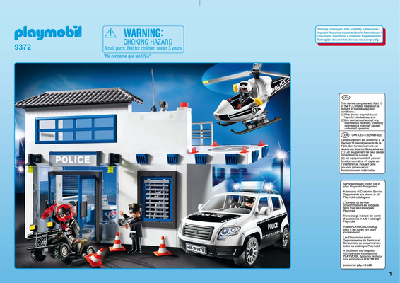 Playmobil - poste de police et véhicules 9372