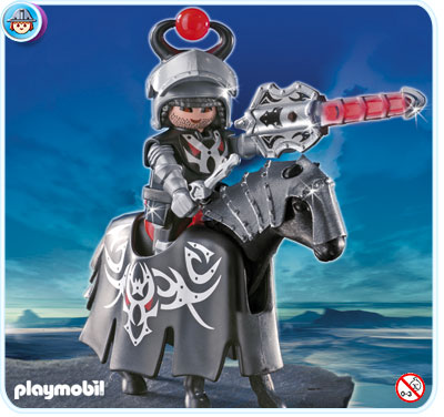 Playmobil 4841 figurine chevalier dragon rouge avec lance lumineuse