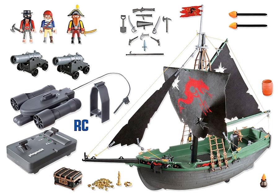 Playmobil pirate ship with rc motor