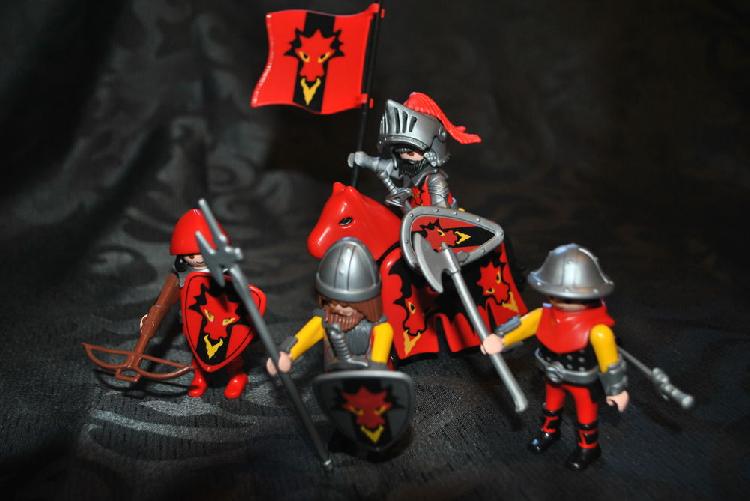 Playmobil chevalier du dragon rouge