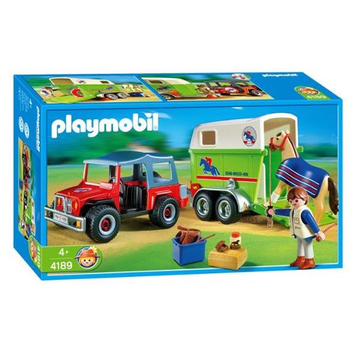 Playmobil carriere avec camping car et remorque pour chevaux