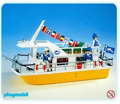 Playmobil bateau exploration fond verre