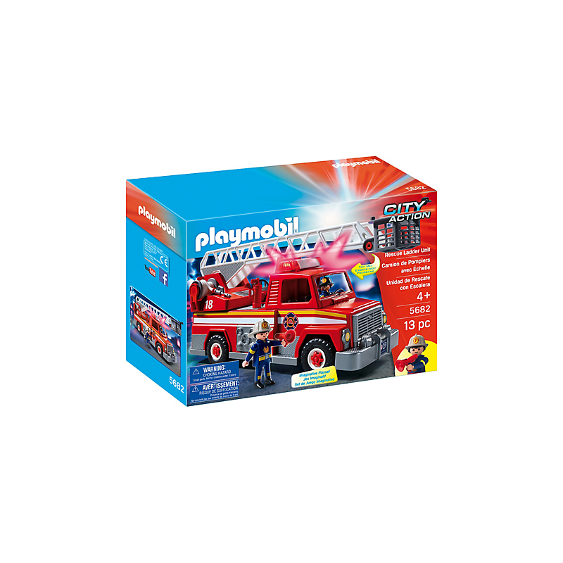 Playmobil camion pompier caserne