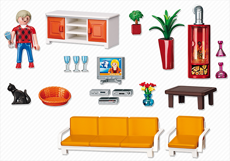 Playmobil dollhouse living room