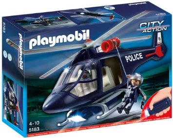 Playmobil city action 6874 police hélicoptère avec led projecteur