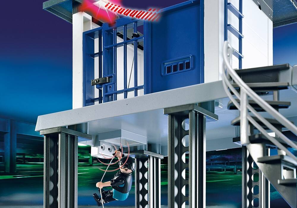 Playmobil police station with alarm system