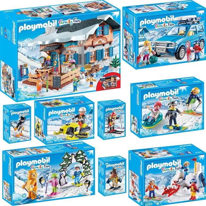 Playmobil family fun 9280 chalet avec skieurs