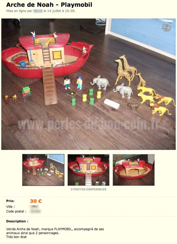 Arche de noe playmobil le bon coin