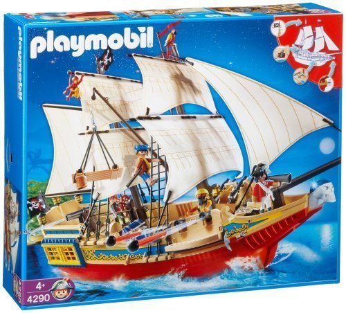Playmobil bateau pirate rouge