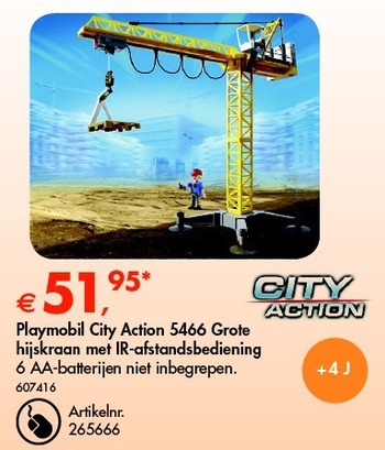 Playmobil city action grote hijskraan met ir-afstandsbediening 5466