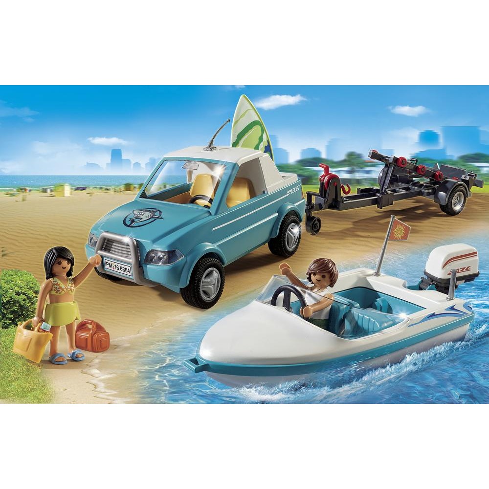 Playmobil family fun voiture et bateau