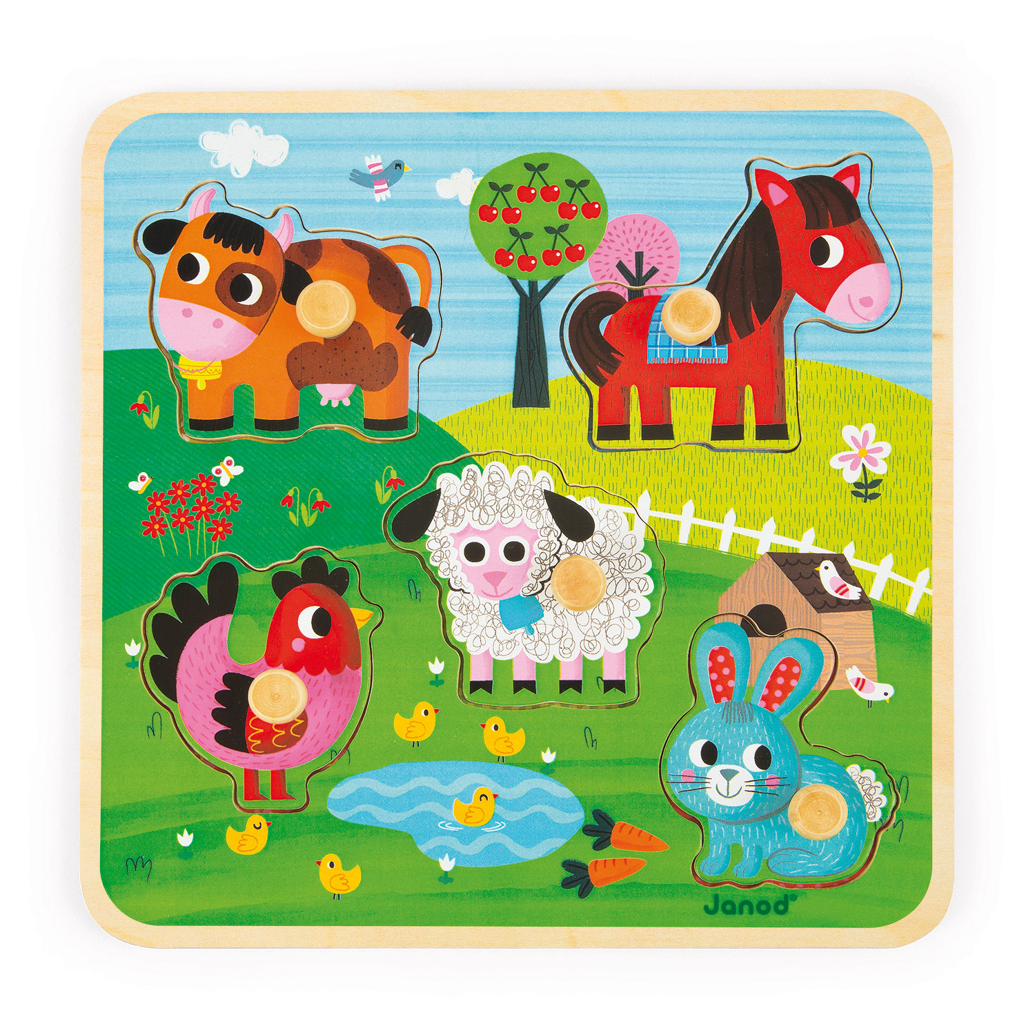 Puzzle bois animaux ferme