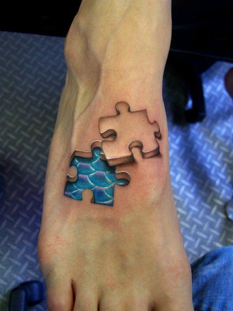Tatouage homme puzzle