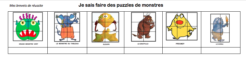 Puzzle le monstre du tableau