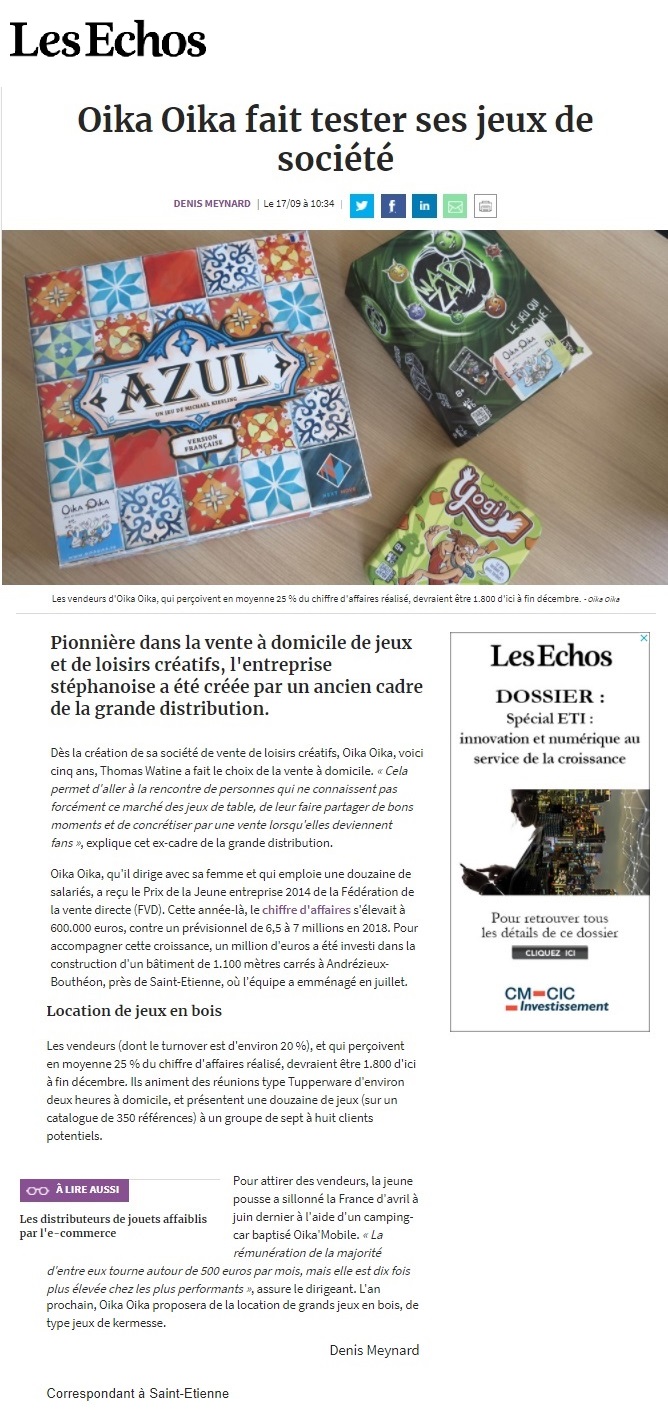 Vente à domicile jeux de société