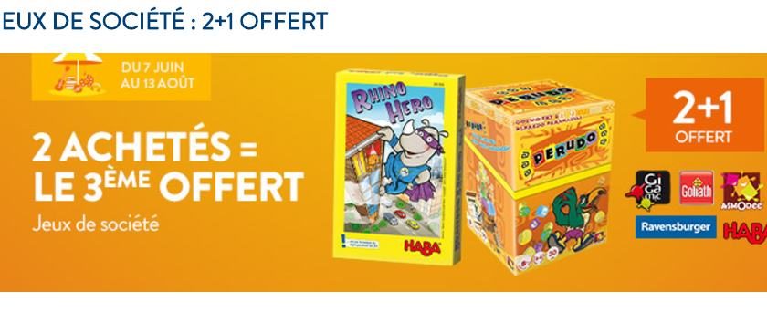 2 jeux de société achetés : le 3ème offert