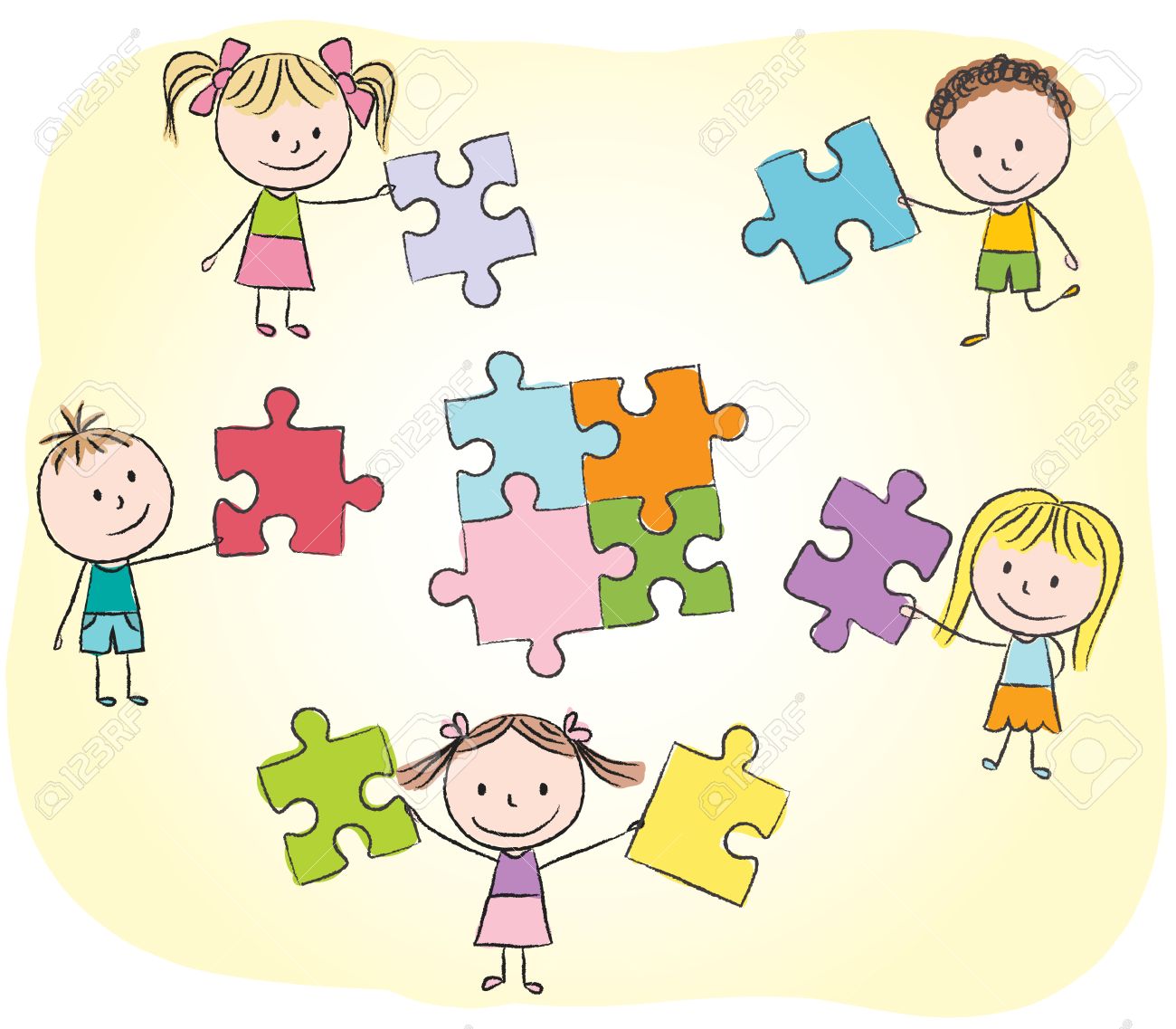 Dessin enfant puzzle