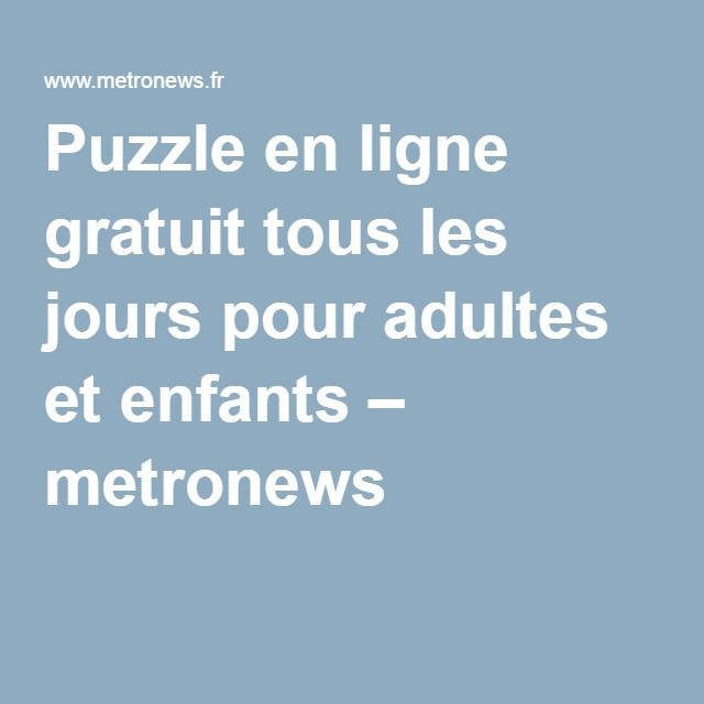 Metronews jeux puzzle