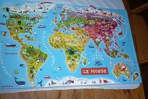 Carte du monde puzzle magnétique