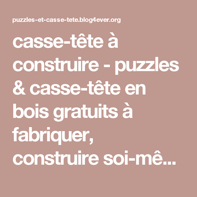 Puzzle casse tête gratuit