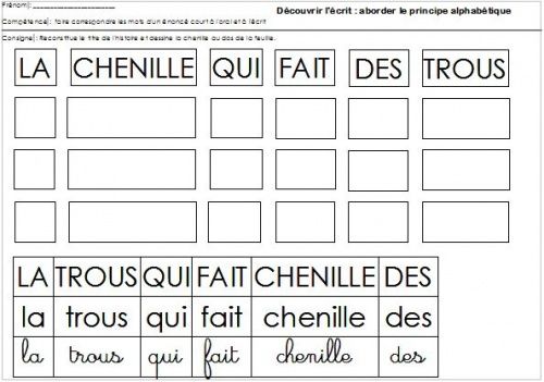 Puzzle chenille qui fait des trous