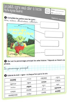 Puzzle couverture petit ogre veut aller à l'école
