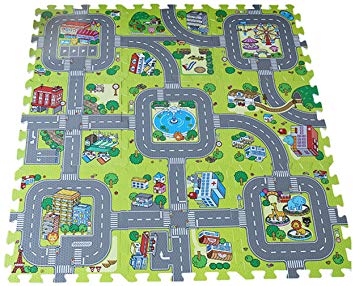 Tapis puzzle mousse circuit voiture