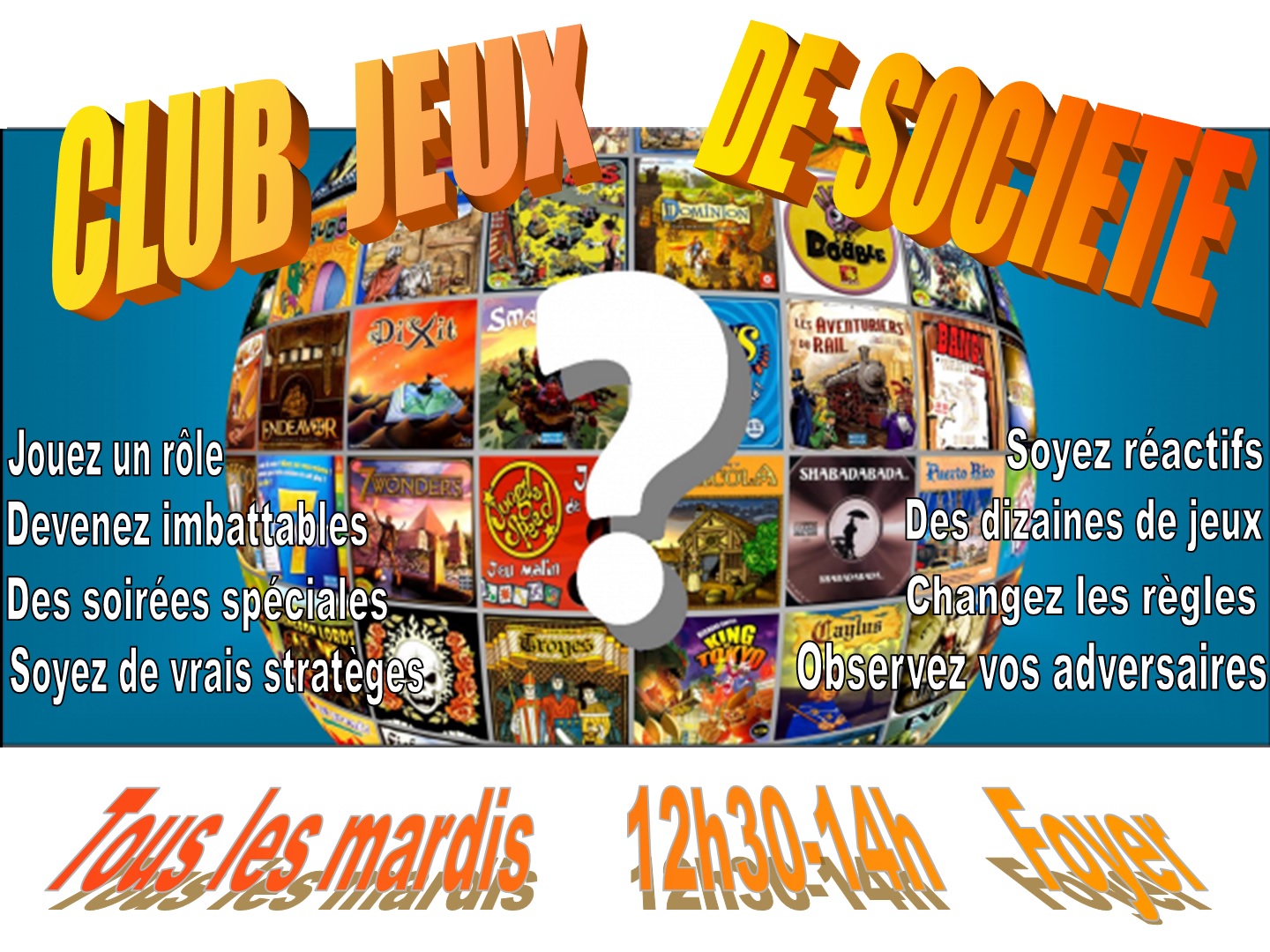 Affiche club jeux de société