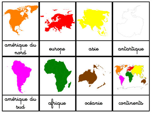 Puzzle des continents à imprimer