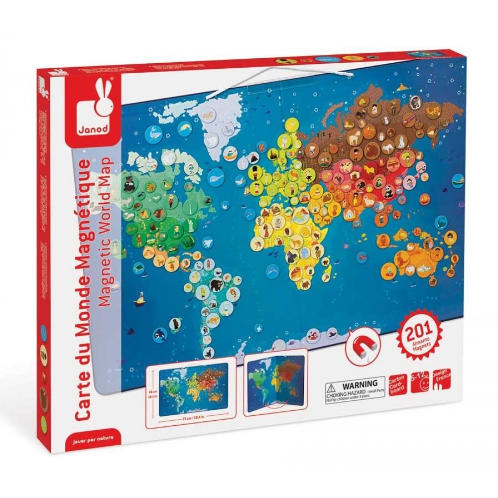 Puzzle carte du monde magnetique