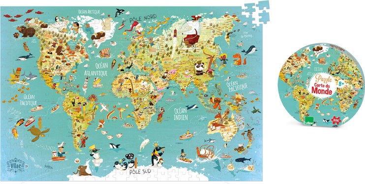 Puzzle monde magnétique vilac