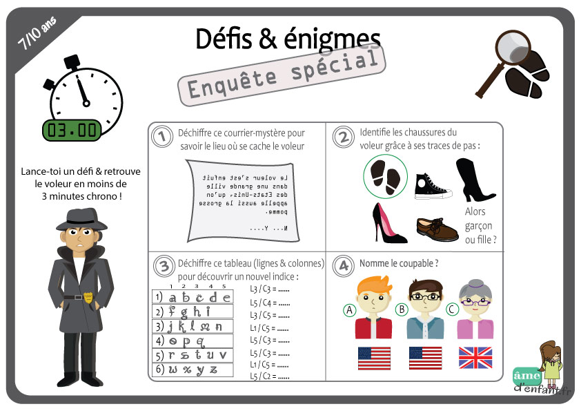 Jeux de société enquête policière