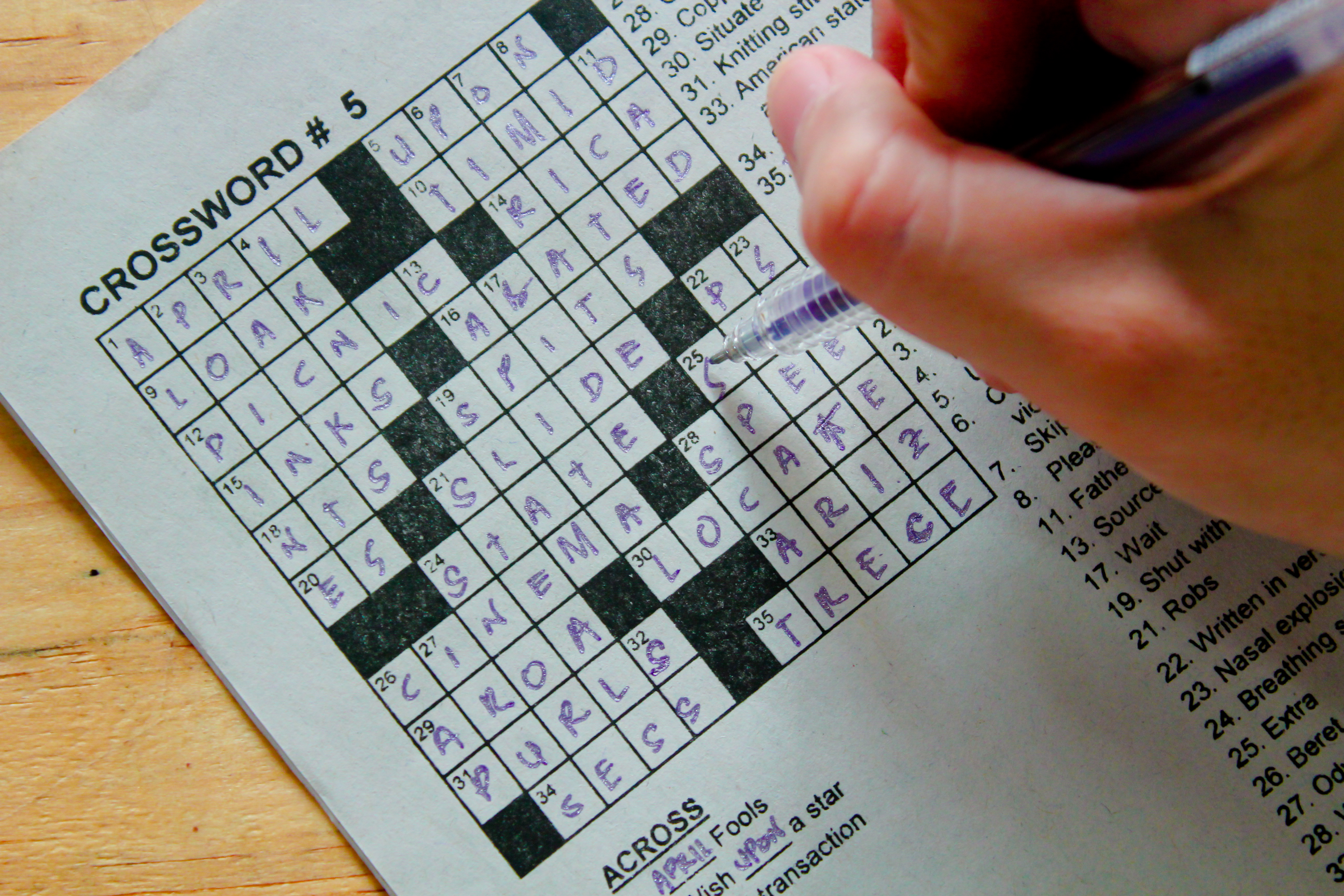 A crossword puzzle