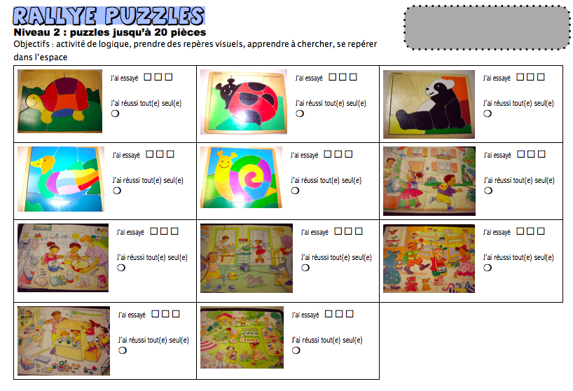 Puzzle maternelle grande section