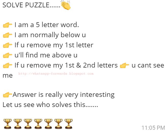 Word puzzle solutions