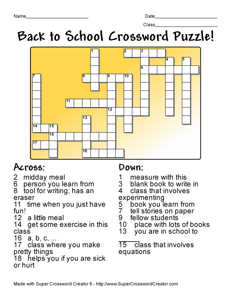 Create a crossword puzzle
