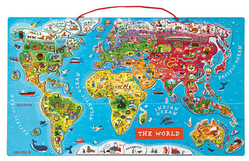 Puzzle magnetique monde
