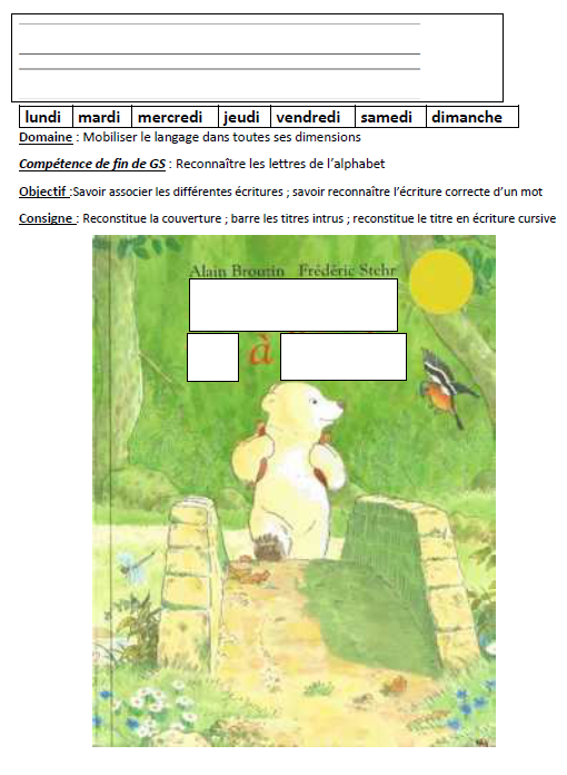 Calinours va à l'école puzzle couverture