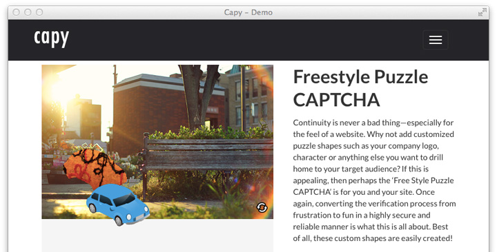 Puzzle captcha