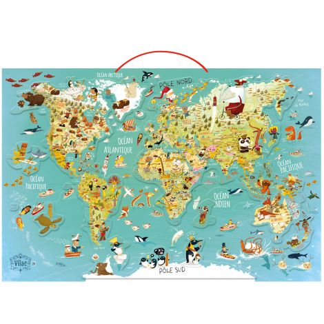 Janod puzzle monde magnétique