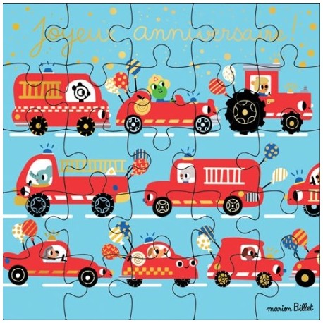 Carte anniversaire puzzle gratuite