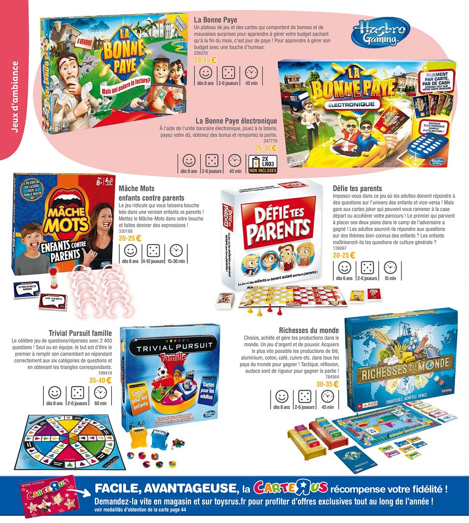 Jeux de société adulte toys r us