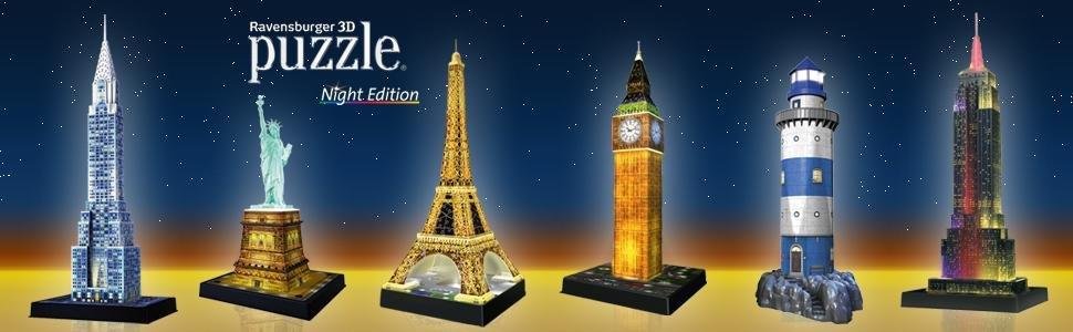 Puzzle 3d tour eiffel night