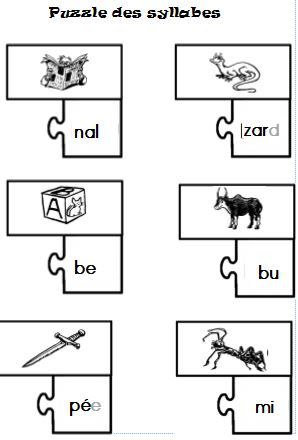 Puzzle syllabes a imprimer