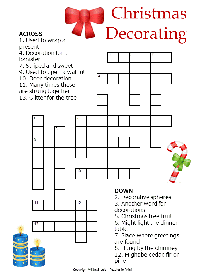 A christmas crossword puzzle