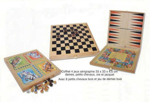 Coffret bois jeux de société