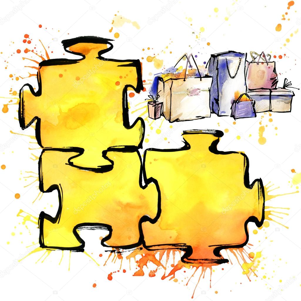 Puzzle aquarelle