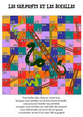 Jeux de société serpent et échelle
