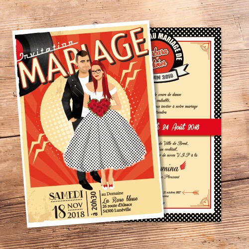 Faire part mariage jeux de societe