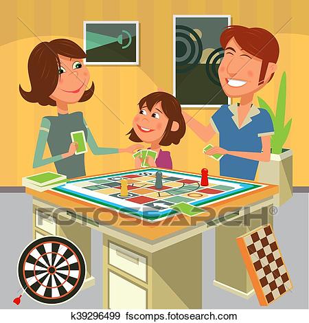 Jeux de société famille dessin